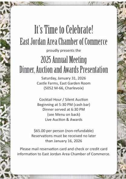 Preview image for East Jordan Area Chamber Annual Meeting