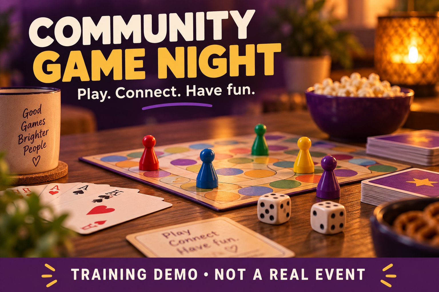 Preview image for Demo — Community Game Night At Fore Demo Gathering Hall — Repro 0915