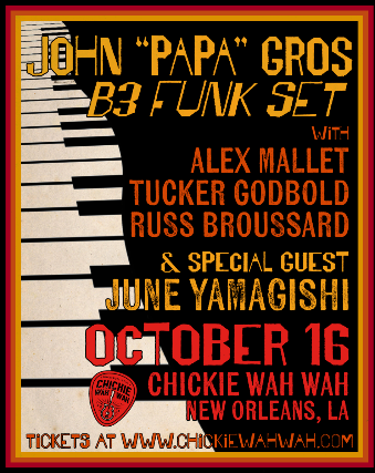 Preview image for John "Papa" Gros B3 Funk Set with Alex Mallet, Tucker Godbold, Russ Broussard & Special Guest June Yamagishi
