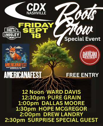 Preview image for AMERICANAFEST 2026 Presents Roots Grow featuring Ward Davis, Pure Grain, Dallas Moore, Hope McGregor, Drew Landry & Surprise Special Guest!